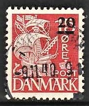 FRIMÆRKER FÆRØERNE | 1940-41 - AFA 4 - Færøprovisorier - 20/15 øre rød - Stemplet
